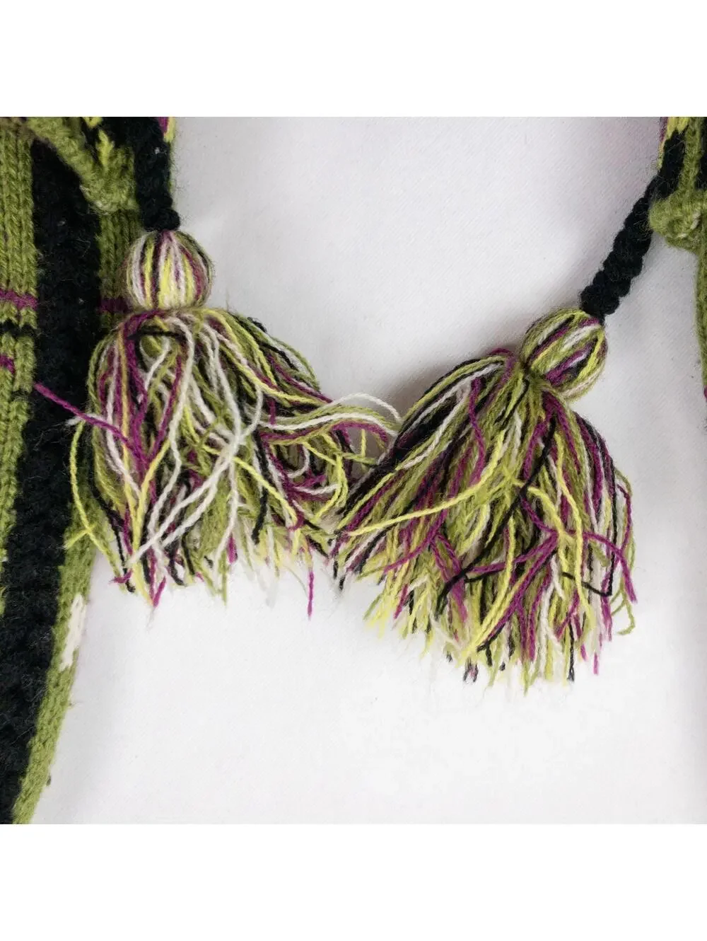 Anthropologie Green Fair Isle Knit Mittens Womens One Size